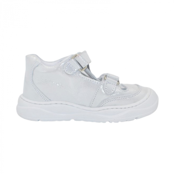 Pantofi ortopedici din piele, cu talpa flexibila, pentru fete Small Foot, SF158A, Argintiu [3]