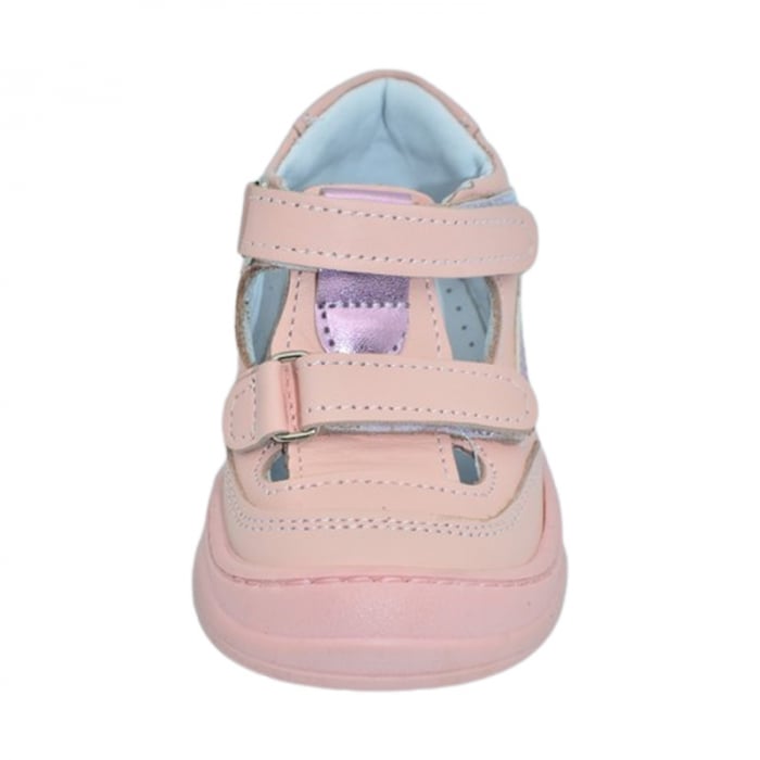 Pantofi ortopedici din piele, cu talpa flexibila, pentru fete Small Foot, SF159R, Roz [2]