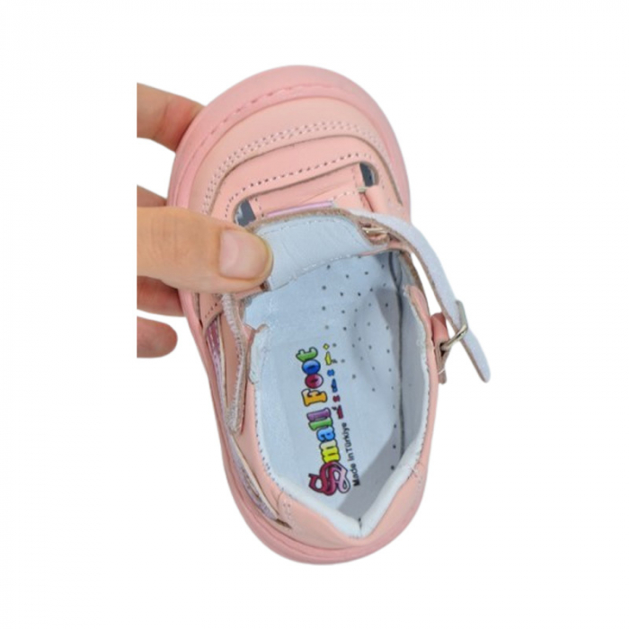 Pantofi ortopedici din piele, cu talpa flexibila, pentru fete Small Foot, SF159R, Roz [5]