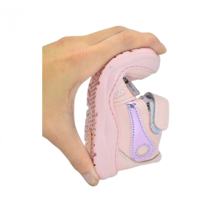 Pantofi ortopedici din piele, cu talpa flexibila, pentru fete Small Foot, SF159R, Roz [6]