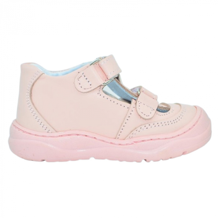 Pantofi ortopedici din piele, cu talpa flexibila, pentru fete Small Foot, SF159R, Roz [3]