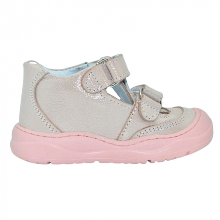 Pantofi ortopedici din piele, cu talpa flexibila, pentru fete Small Foot, SF160R, Roz [3]