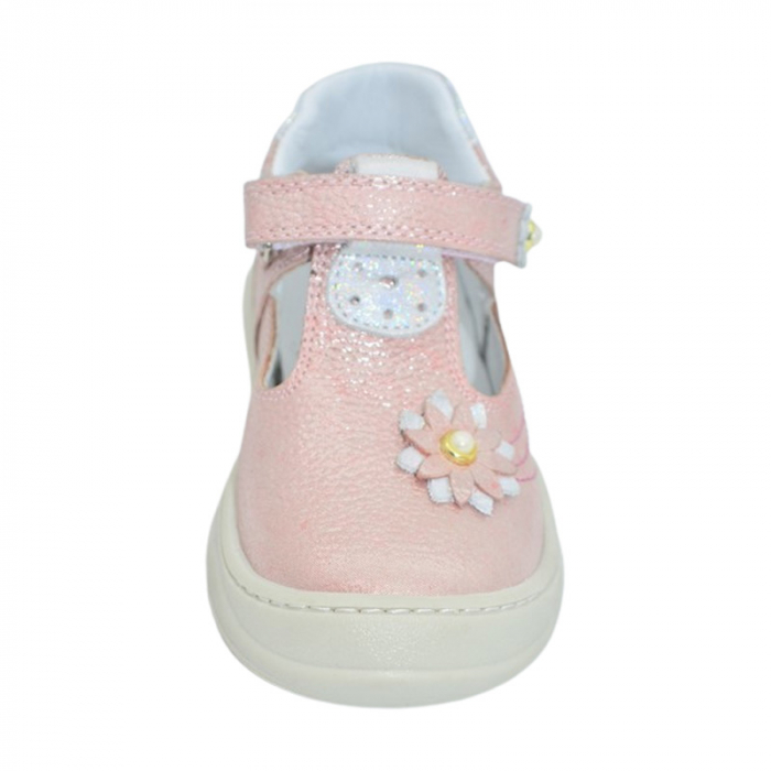 Pantofi ortopedici din piele, cu talpa flexibila, pentru fete Small Foot, SF161R, Roz [2]