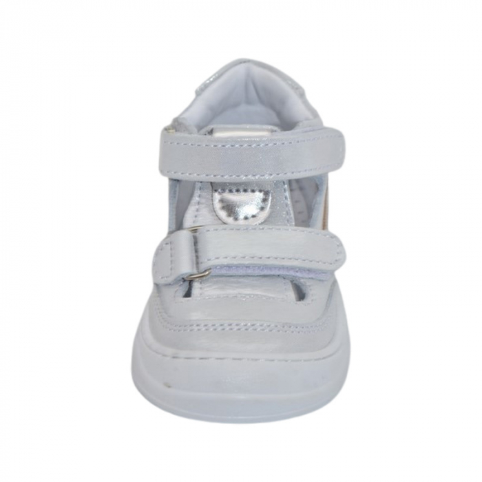 Pantofi ortopedici din piele, cu talpa flexibila, pentru fete Small Foot, SF163A, Argintiu [2]