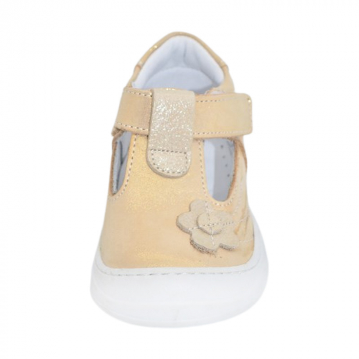 Pantofi ortopedici din piele, cu talpa flexibila, pentru fete Small Foot, SF164A, Auriu [2]