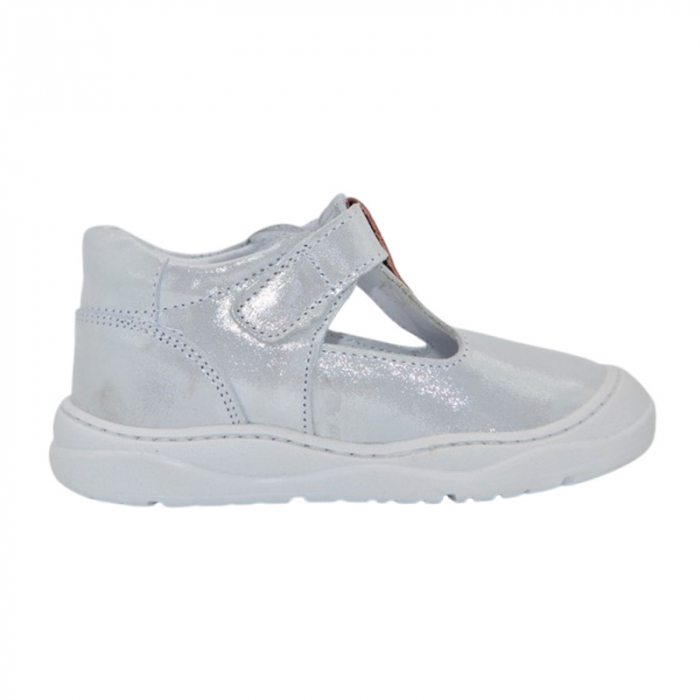 Pantofi ortopedici din piele, cu talpa flexibila, pentru fete Small Foot, SF167A, Argintiu [3]