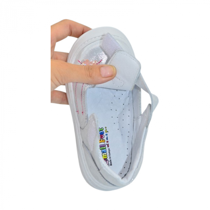 Pantofi ortopedici din piele, cu talpa flexibila, pentru fete Small Foot, SF167A, Argintiu [5]