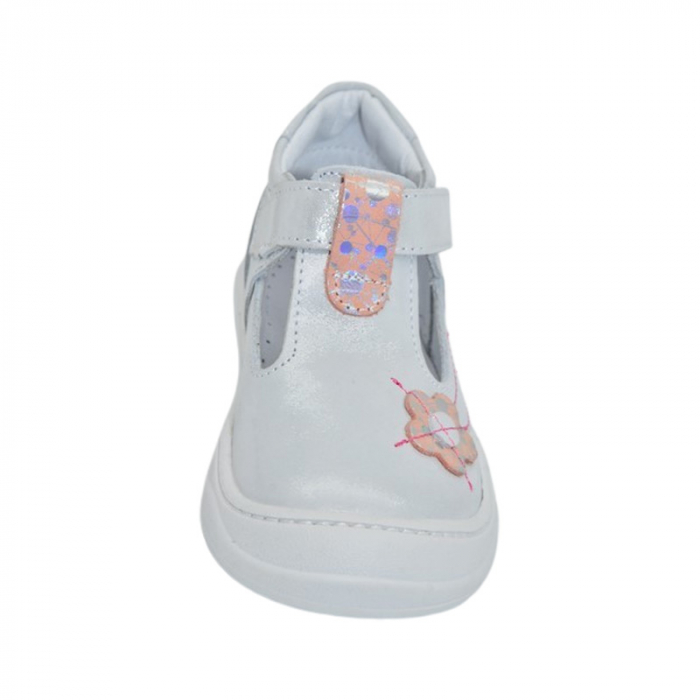 Pantofi ortopedici din piele, cu talpa flexibila, pentru fete Small Foot, SF167A, Argintiu [2]
