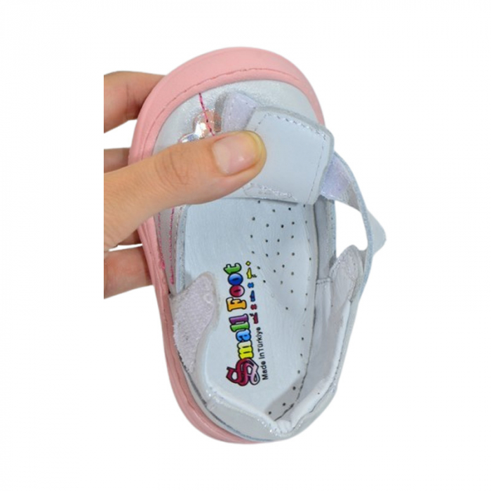 Pantofi ortopedici din piele, cu talpa flexibila, pentru fete Small Foot, SF165R, Roz [5]