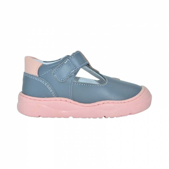 Pantofi ortopedici din piele, cu talpa flexibila, pentru fete Small Foot, SF166R, Roz [3]