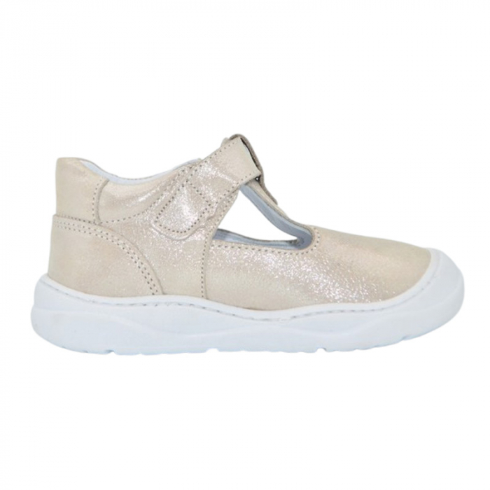 Pantofi ortopedici din piele, cu talpa flexibila, pentru fete Small Foot, SF168A, Auriu [3]