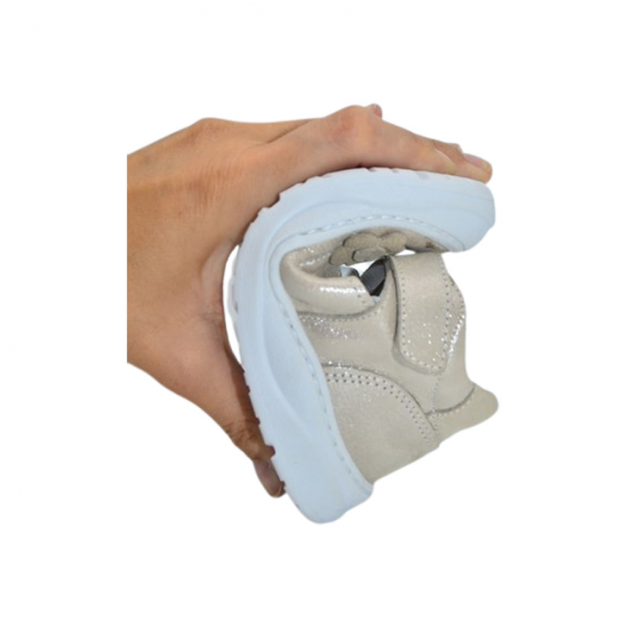 Pantofi ortopedici din piele, cu talpa flexibila, pentru fete Small Foot, SF168A, Auriu [6]