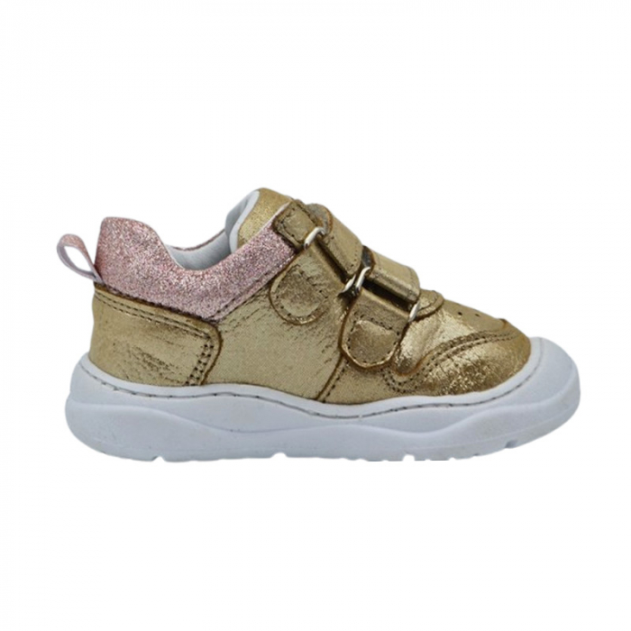 Pantofi ortopedici din piele, cu talpa flexibila, pentru fete Small Foot, SF1908A3, Auriu [3]
