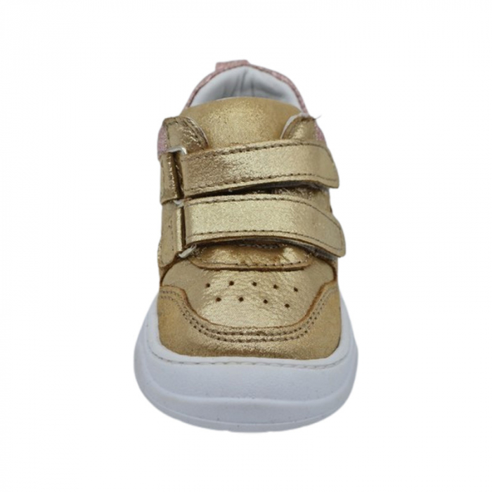Pantofi ortopedici din piele, cu talpa flexibila, pentru fete Small Foot, SF1908A3, Auriu [2]