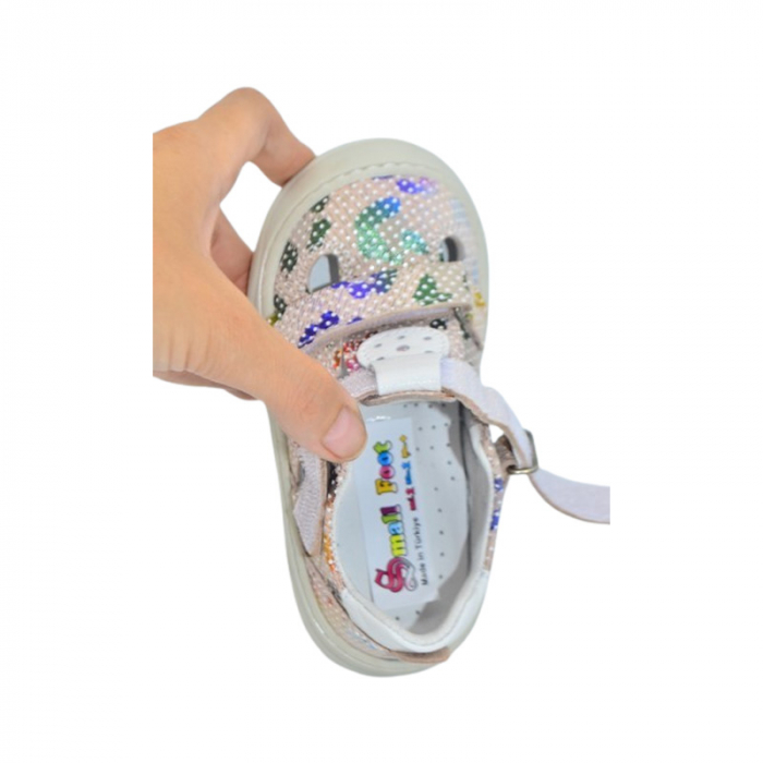 Pantofi ortopedici din piele, cu talpa flexibila, pentru fete Small Foot, SF1908R, Multicolor [5]