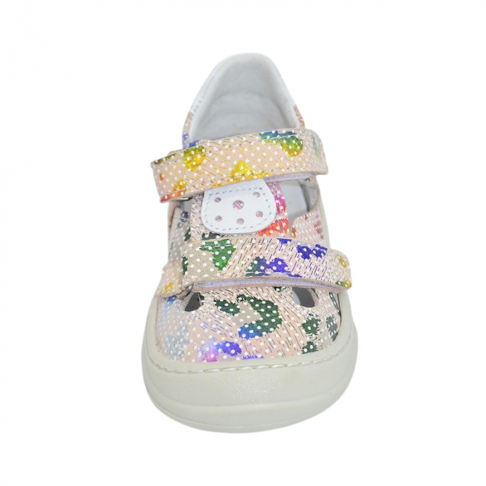 Pantofi ortopedici din piele, cu talpa flexibila, pentru fete Small Foot, SF1908R, Multicolor [2]