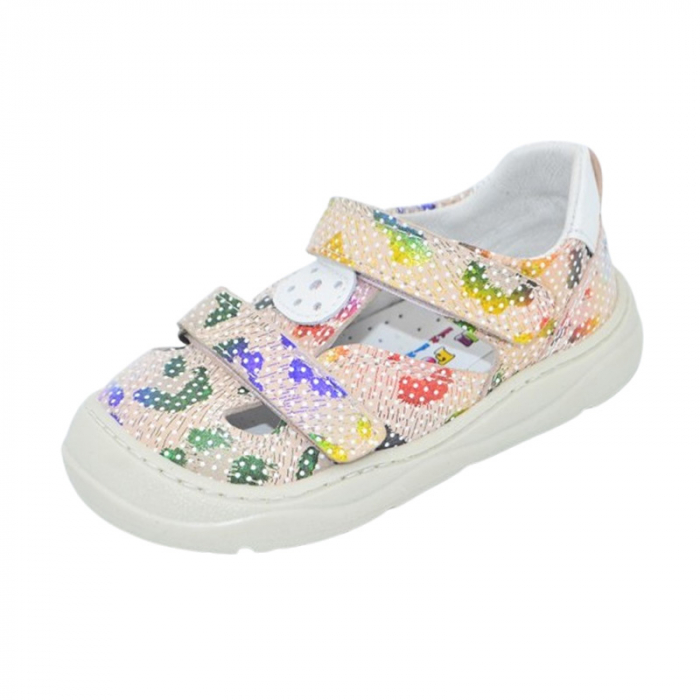 Pantofi ortopedici din piele, cu talpa flexibila, pentru fete Small Foot, SF1908R, Multicolor [1]