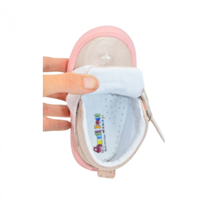 Pantofi ortopedici din piele, cu talpa flexibila, pentru fete Small Foot, SF1908R2, Roz [5]