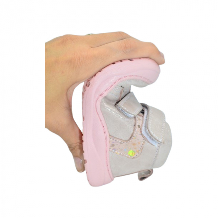 Pantofi ortopedici din piele, cu talpa flexibila, pentru fete Small Foot, SF1908R2, Roz [6]