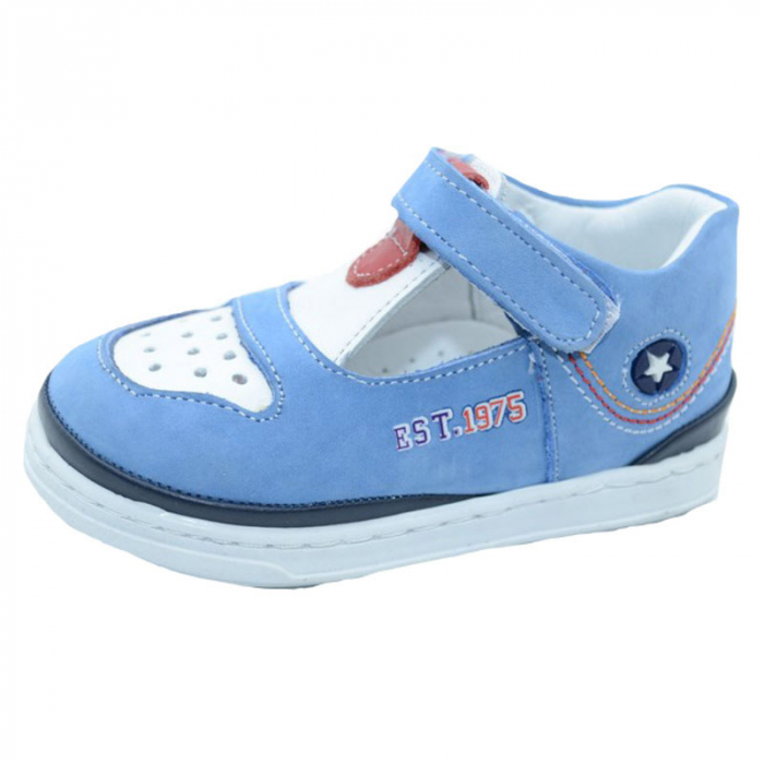 Pantofi ortopedici din piele pentru baieti Small Foot SF6-AL-19, Albastru [1]