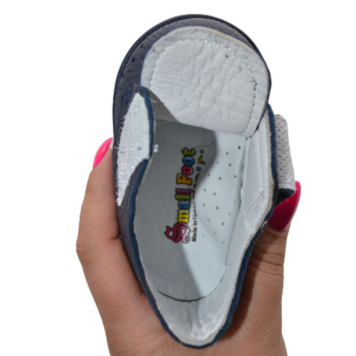 Pantofi ortopedici din piele pentru baieti Small Foot SMF9283B, Bleumarin [5]