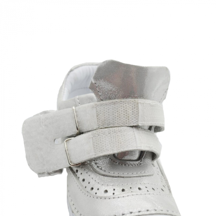 Pantofi ortopedici din piele pentru fete Small Foot PCFSM1-AR-22, Argintiu [4]