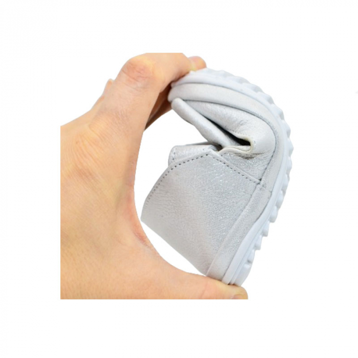 Pantofi ortopedici din piele pentru fete Small Foot PFSF-02, Argintiu [5]