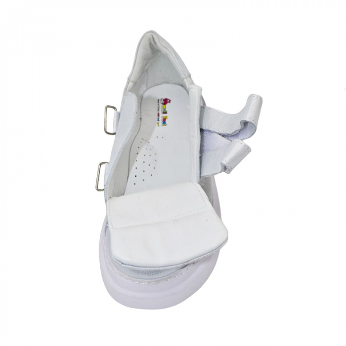 Pantofi ortopedici din piele pentru fete Small Foot PFSF-04, Argintiu [4]