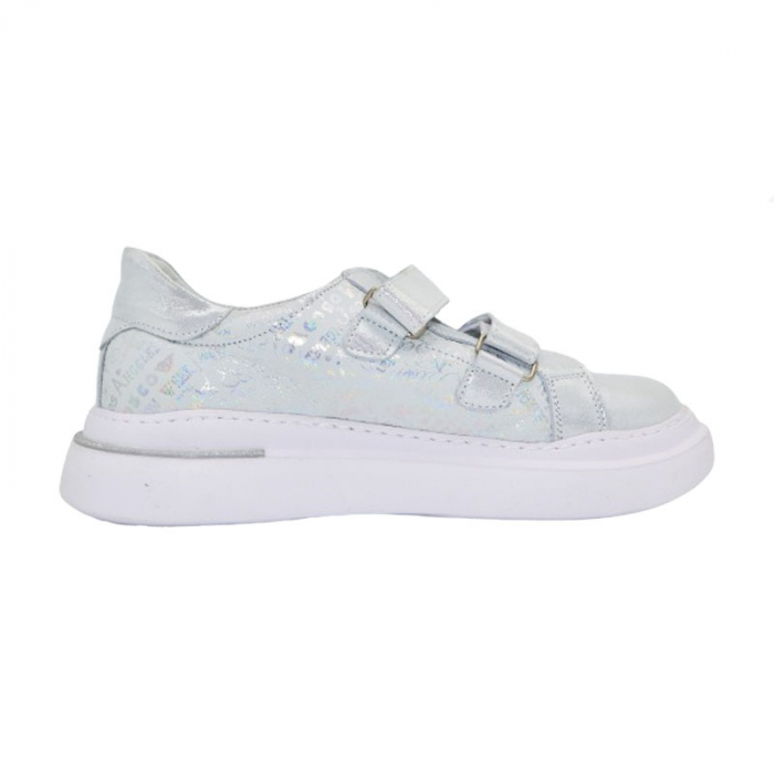 Pantofi ortopedici din piele pentru fete Small Foot PFSF-04, Argintiu [2]