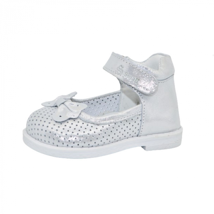 Pantofi ortopedici din piele pentru fete Small Foot PFSF-10, Argintiu [1]
