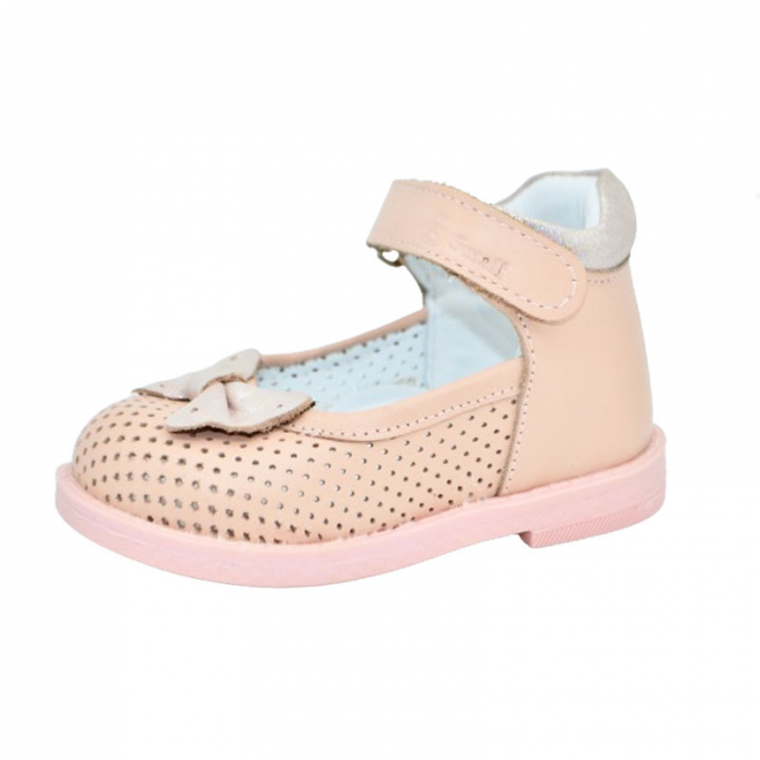 Pantofi ortopedici din piele pentru fete Small Foot PFSF-11, Roz [1]