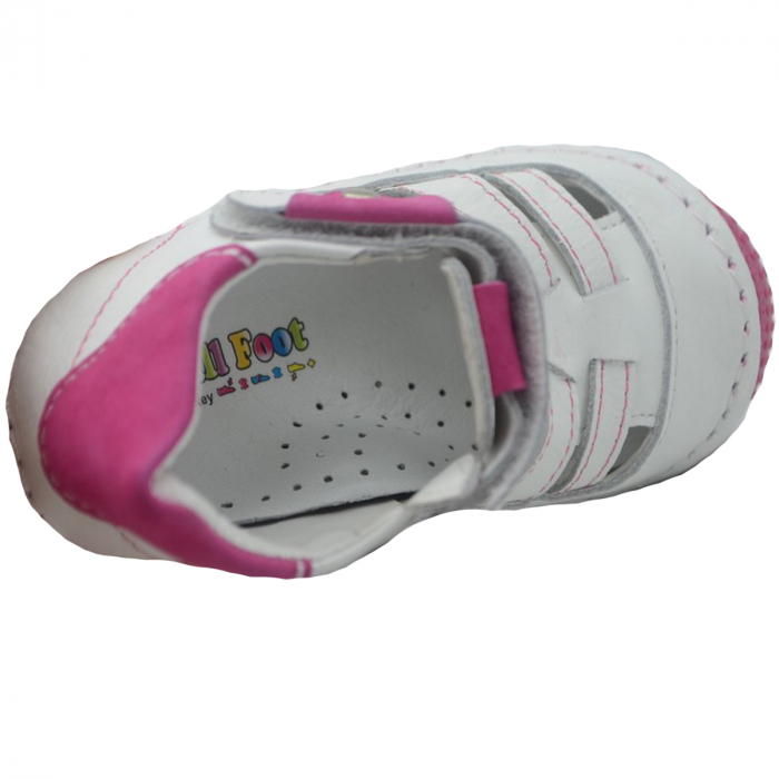 Pantofi ortopedici din piele pentru fete Small Foot SMFT13F-21, Alb [3]