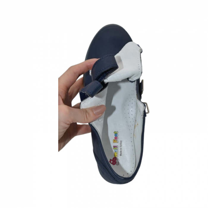 Pantofi ortopedici din piele pentru fete Small Foot SMFP13-B-30, Bleumarin [4]