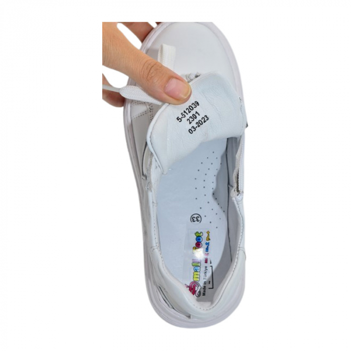 Pantofi ortopedici din piele, pentru fete Small Foot, V41A, Alb [5]