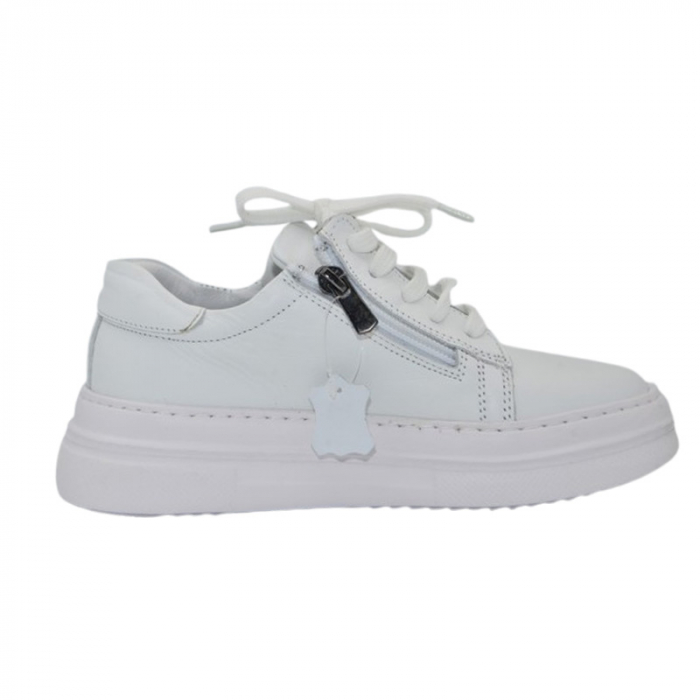 Pantofi ortopedici din piele, pentru fete Small Foot, V41A, Alb [3]
