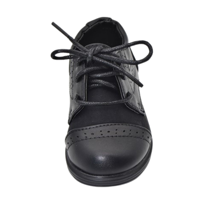 Pantofi ortopedici, eleganti, cu șiret, pentru baieti, MRS S158N, Negru [2]