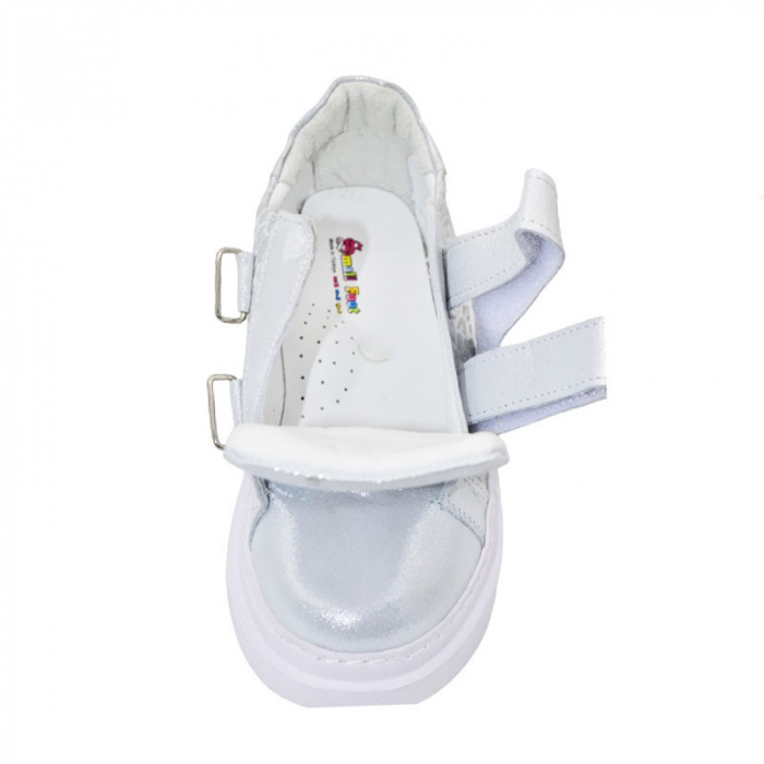 Pantofi ortopedici din piele pentru fete Small Foot PFSF-03, Argintiu [3]