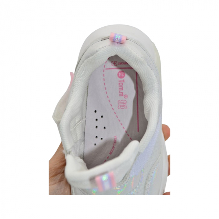 Pantofi ortopedici sport, cu leduri, pentru fete, Tom Miki T-11083-A, Argintiu [4]
