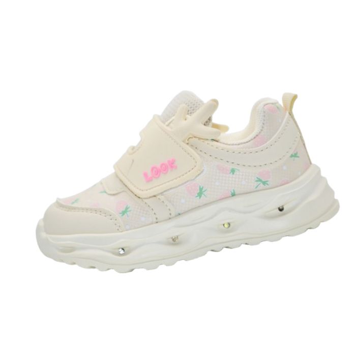 Pantofi ortopedici sport, cu leduri, pentru fete, Tom Miki T-11481-A, Crem [1]