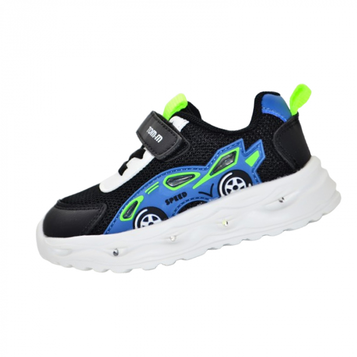 Pantofi ortopedici sport, cu leduri, pentru baieti, Tom Miki T-1147-C, Negru [1]