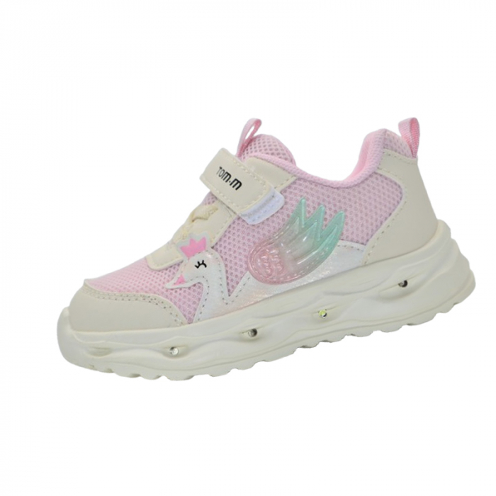 Pantofi ortopedici sport, cu leduri, pentru fete, Tom Miki T-11483-A, Crem [1]
