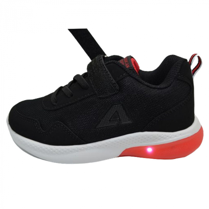 Pantofi sport cu led pentru baieti American Club ES118/23, Negru [4]