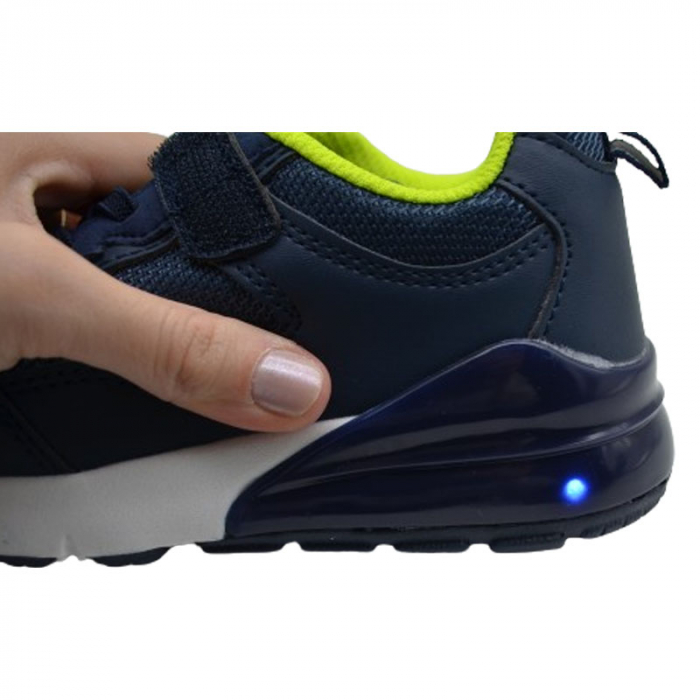Pantofi sport cu led pentru baieti American Club ES114/23, Bleumarin [5]