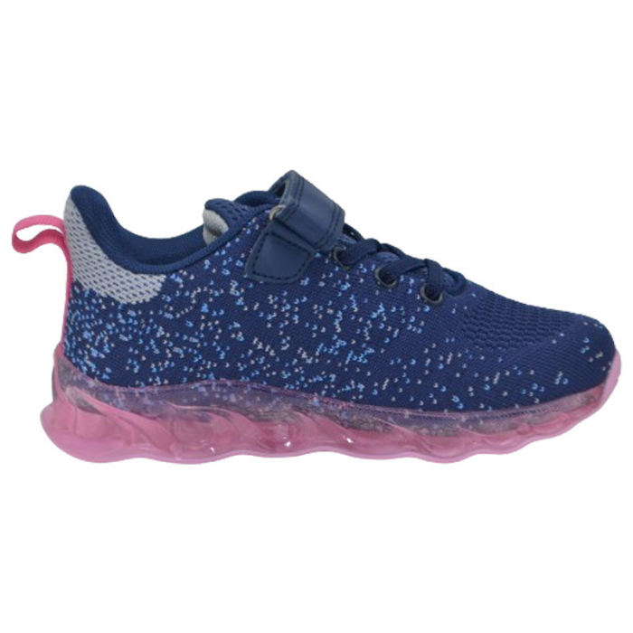 Pantofi sport cu led pentru fete American Club ES135/24-B, Bleumarin [2]