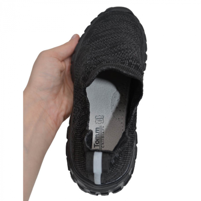Pantofi sport din panza pentru baieti Tom Miki T-10518-A, Negru [4]