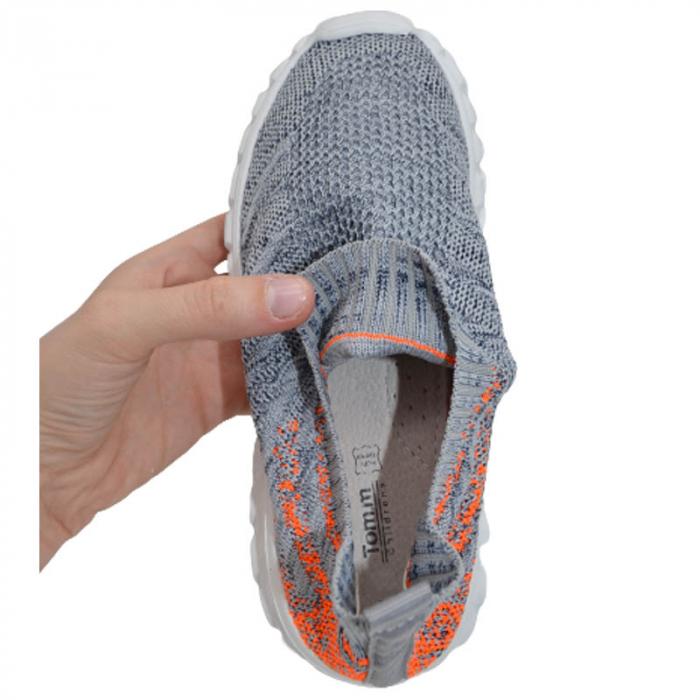 Pantofi sport din panza pentru baieti Tom Miki T-10519-K, Gri [3]
