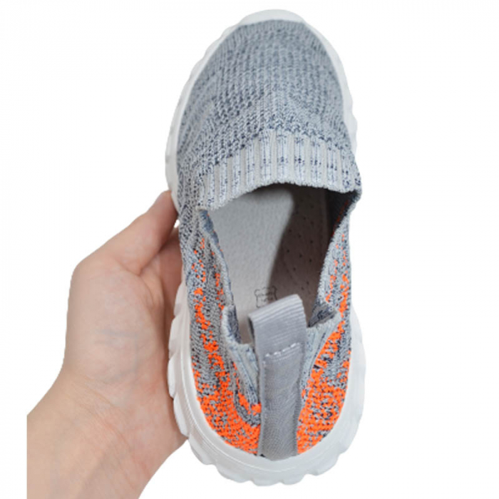 Pantofi sport din panza pentru baieti Tom Miki T-10519-K, Gri [4]
