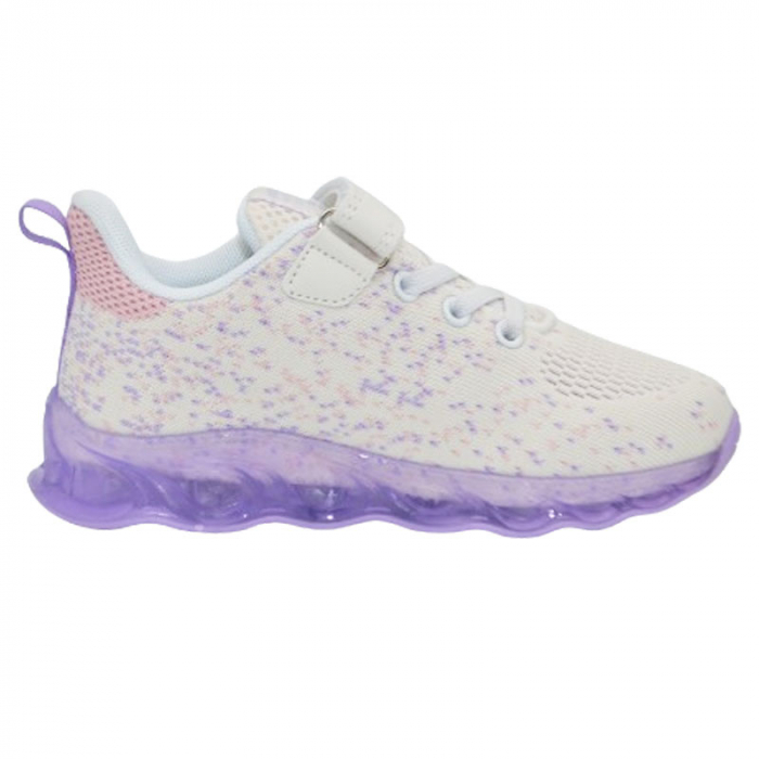 Pantofi sport cu led pentru fete American Club ES135/24, Alb [2]
