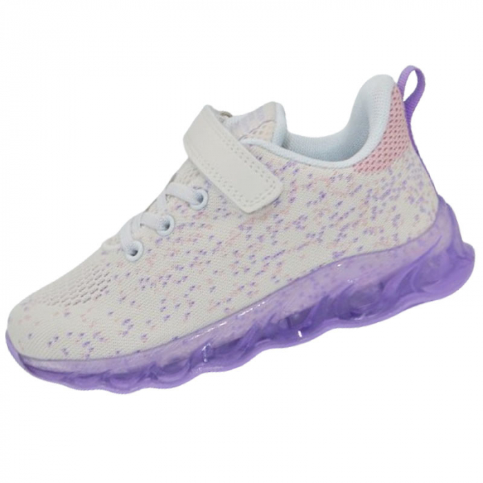 Pantofi sport cu led pentru fete American Club ES135/24, Alb [1]