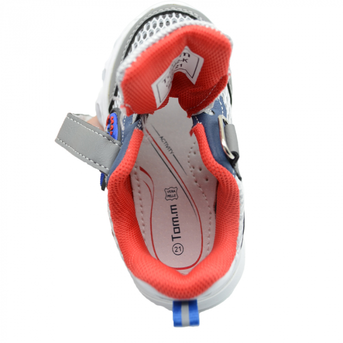 Pantofi sport ortopedici perforati pentru baieti Tom Miki C-T7992-K, Gri [4]